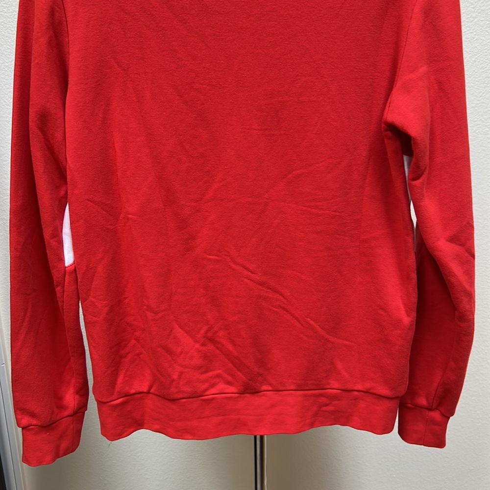 Adidas Red and White Logo Crewneck Sweatshirt Youth Sz Large - Picture 7 of 11